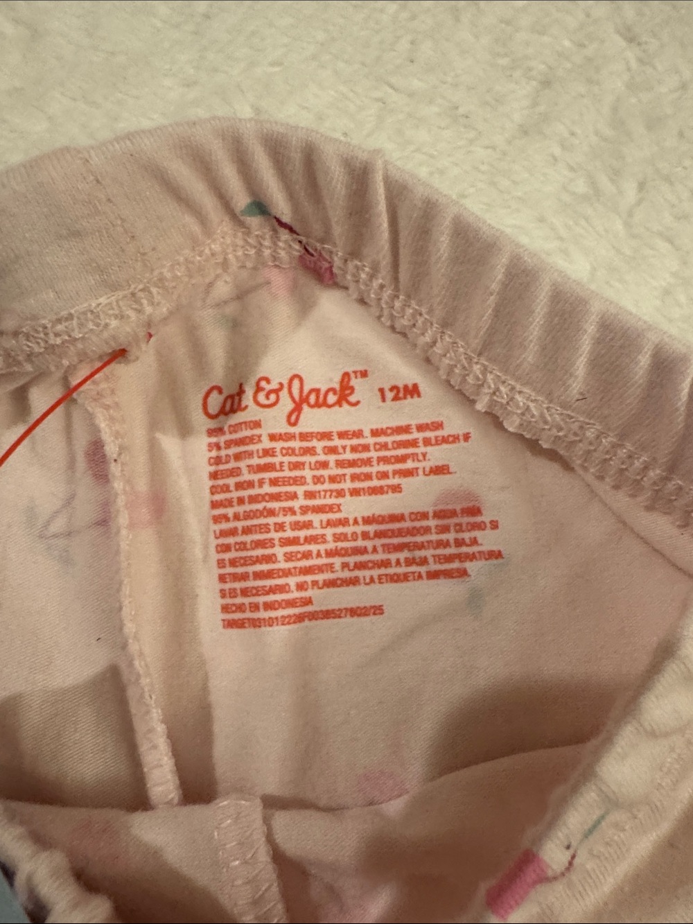 Cat & Jack Light Pink Cherry Print Leggings - Picture 3 of 5